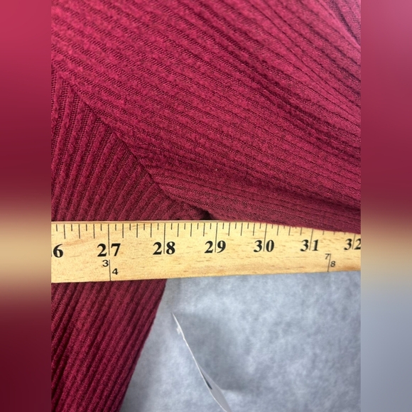 Old Navy Burgundy Wrap Dress Rib-Knit V-Neck Plus-Size Midi Wrap Dress Size 3X - Picture 11 of 13